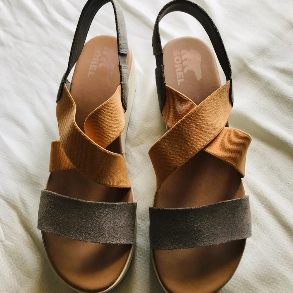 Sorel Cameron Sandal Flatform Slingback Wedge Platform Womens